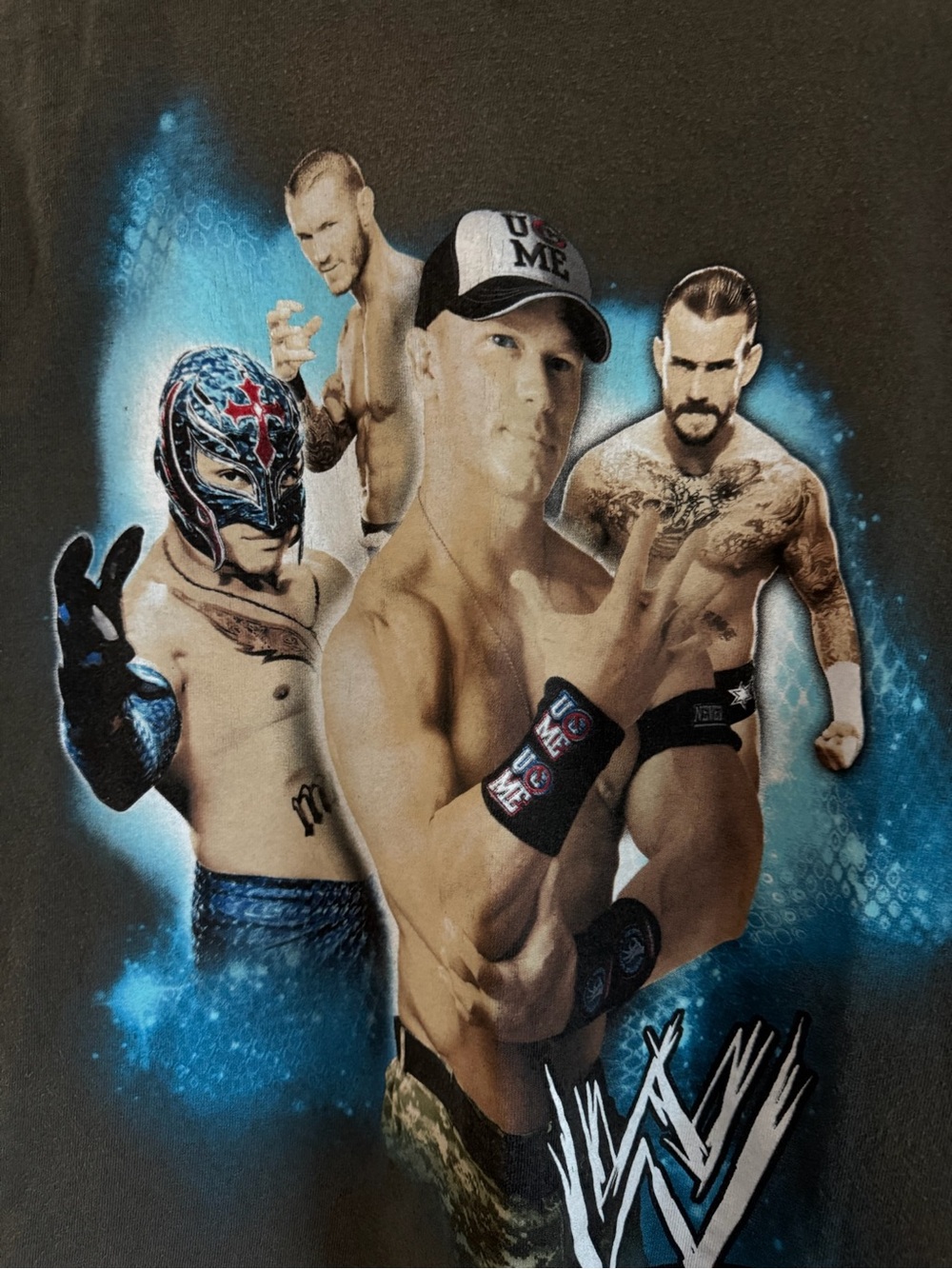 WWE Youth Large John Cena CM Punk Rey Mysterio Randy Orton Graphic T-Shirt - Picture 2 of 5